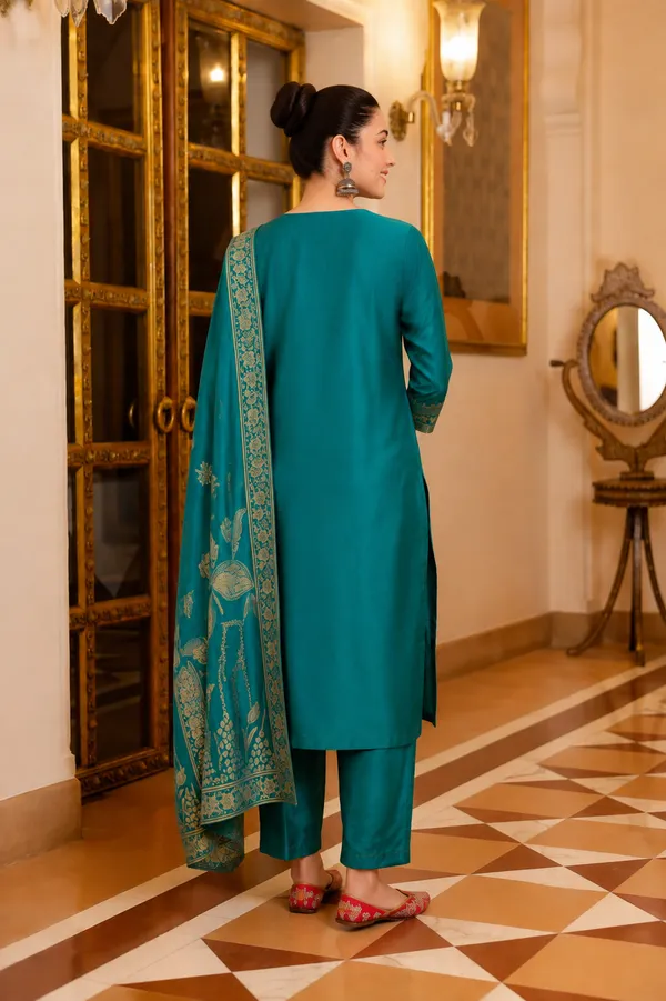Women's_Art_Silk_Jacquard_Kurta_Set_with_Bottom_&_Dupatta_|_Elegant_Ethnic_Wear