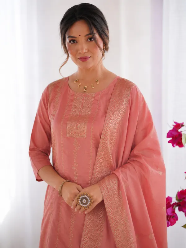 Women's_Art_Silk_Jacquard_Kurta_Set_with_Bottom_&_Dupatta_|_Elegant_Ethnic_Wear