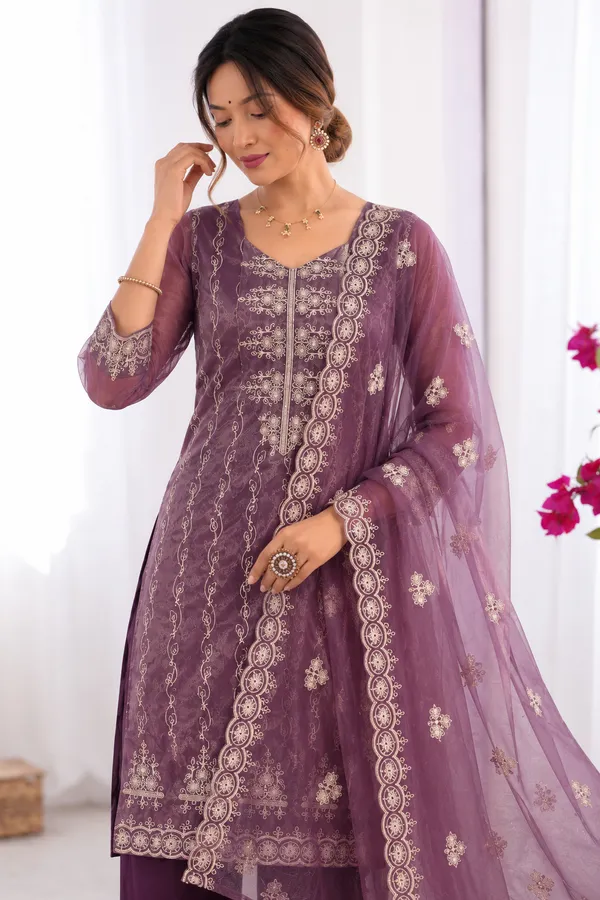 Women's_Art_Silk_Jacquard_Kurta_Set_with_Bottom_&_Dupatta_|_Elegant_Ethnic_Wear