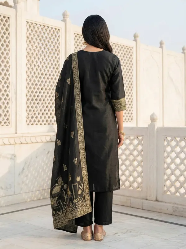 Women's_Art_Silk_Jacquard_Kurta_Set_with_Bottom_&_Dupatta_|_Elegant_Ethnic_Wear