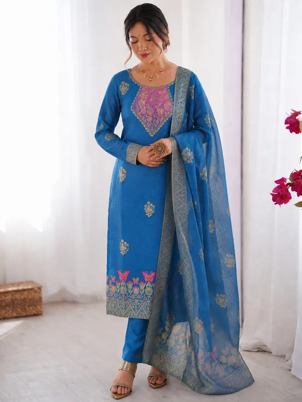Women's_Cotton_Spun_Hand_Print_Kurta_Set_with_Bottom_&_Dupatta_|_Stitched_Ethnic_Wear