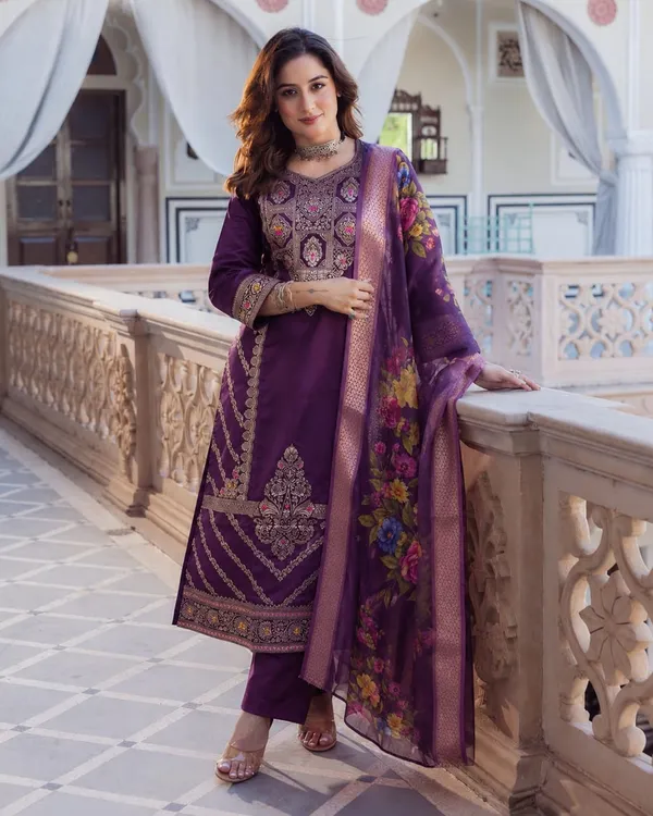 Women's_Cotton_Spun_Hand_Print_Kurta_Set_with_Bottom_&_Dupatta_|_Stitched_Ethnic_Wear