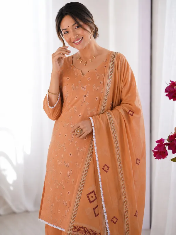 Women's_Cotton_Spun_Hand_Print_Kurta_Set_with_Bottom_&_Dupatta_|_Stitched_Ethnic_Wear
