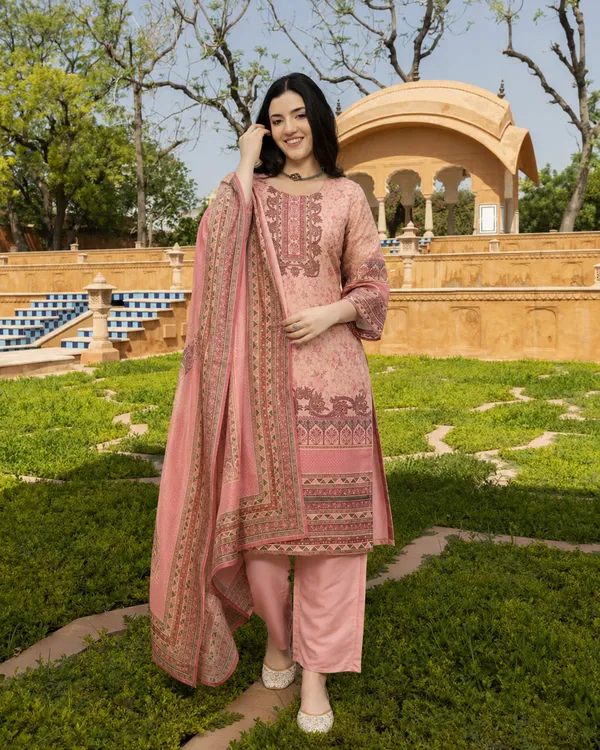 Women's_Cotton_Spun_Hand_Print_Kurta_Set_with_Bottom_&_Dupatta_|_Stitched_Ethnic_Wear