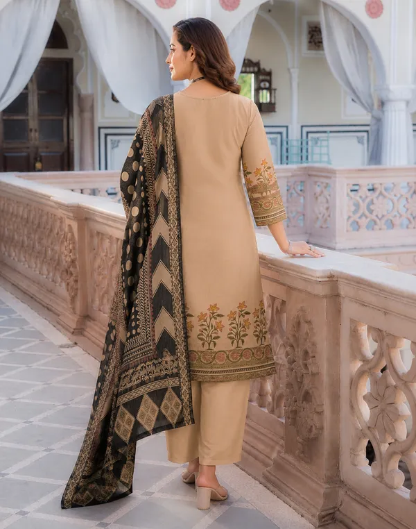 Women's_Cotton_Spun_Hand_Print_Kurta_Set_with_Bottom_&_Dupatta_|_Stitched_Ethnic_Wear
