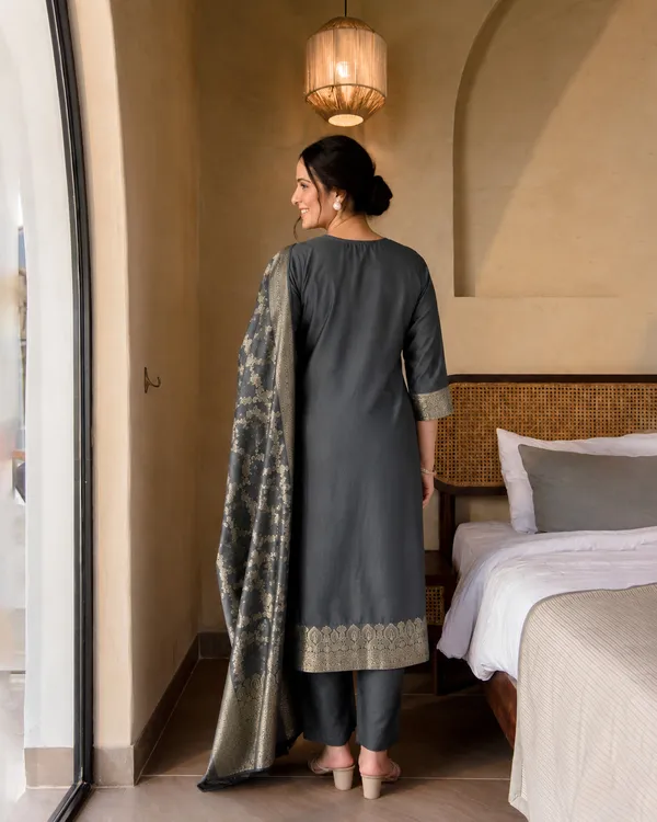 Women's_Cotton_Spun_Hand_Print_Kurta_Set_with_Bottom_&_Dupatta_|_Stitched_Ethnic_Wear
