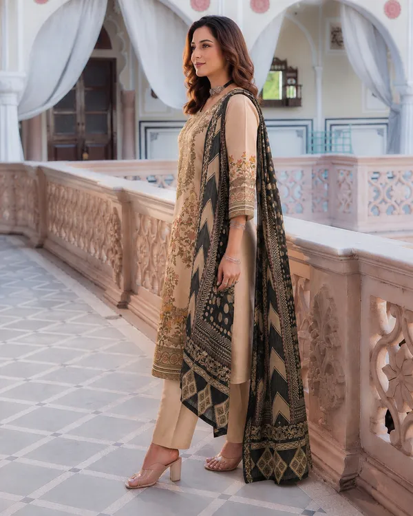 Women's_Cotton_Spun_Hand_Print_Kurta_Set_with_Bottom_&_Dupatta_|_Stitched_Ethnic_Wear