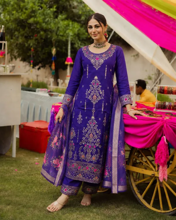 Women's_Cotton_Spun_Hand_Print_Kurta_Set_with_Bottom_&_Dupatta_|_Stitched_Ethnic_Wear