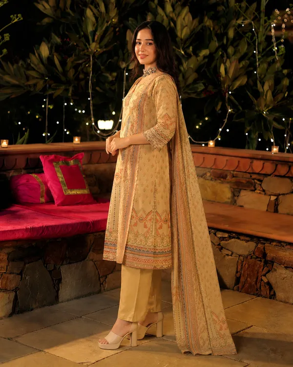 Women's_Cotton_Spun_Hand_Print_Kurta_Set_with_Bottom_&_Dupatta_|_Stitched_Ethnic_Wear