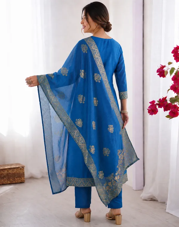 Women's_Cotton_Spun_Hand_Print_Kurta_Set_with_Bottom_&_Dupatta_|_Stitched_Ethnic_Wear