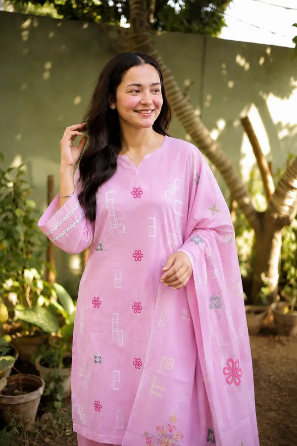 Women's_Cotton_Spun_Hand_Print_Kurta_Set_with_Bottom_&_Dupatta_|_Stitched_Ethnic_Wear