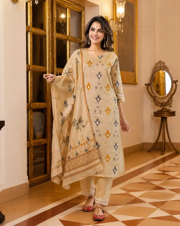 Women's_Cotton_Spun_Hand_Print_Kurta_Set_with_Bottom_&_Dupatta_|_Stitched_Ethnic_Wear