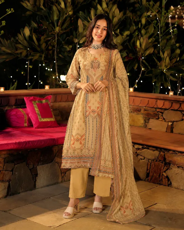 Women's_Cotton_Spun_Hand_Print_Kurta_Set_with_Bottom_&_Dupatta_|_Stitched_Ethnic_Wear