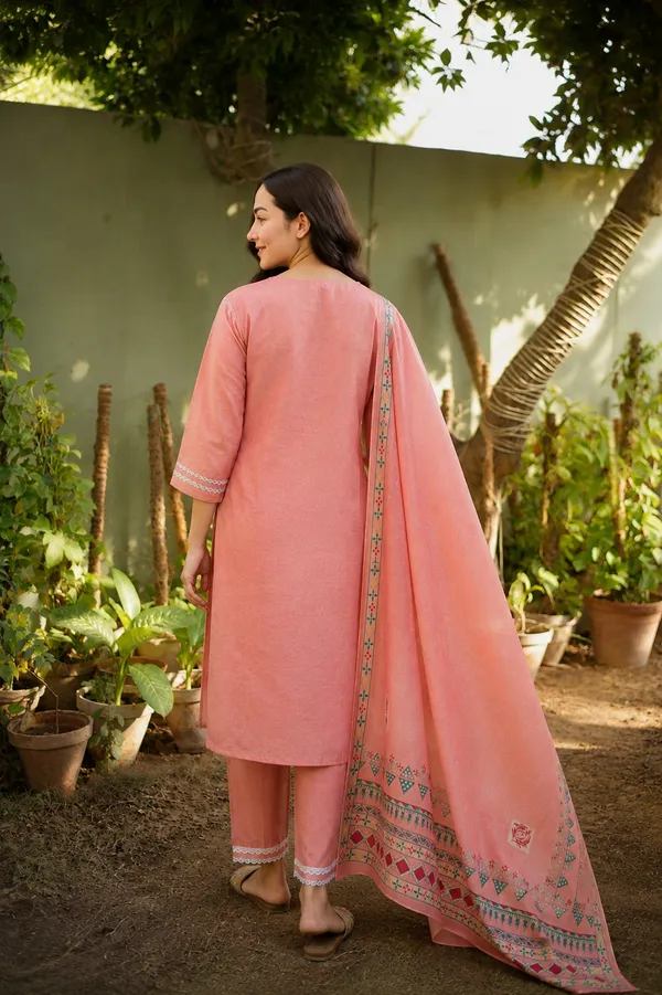 Women's_Cotton_Spun_Hand_Print_Kurta_Set_with_Bottom_&_Dupatta_|_Stitched_Ethnic_Wear