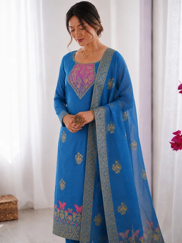 Women's_Cotton_Spun_Hand_Print_Kurta_Set_with_Bottom_&_Dupatta_|_Stitched_Ethnic_Wear