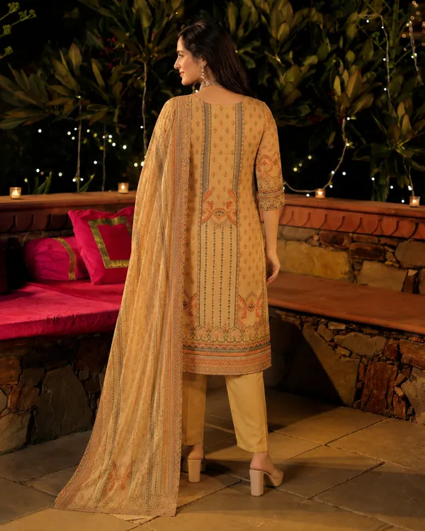 Women's_Cotton_Spun_Hand_Print_Kurta_Set_with_Bottom_&_Dupatta_|_Stitched_Ethnic_Wear
