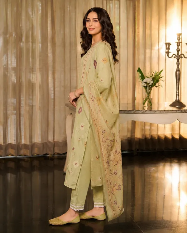 Women's_Cotton_Spun_Hand_Print_Kurta_Set_with_Bottom_&_Dupatta_|_Stitched_Ethnic_Wear
