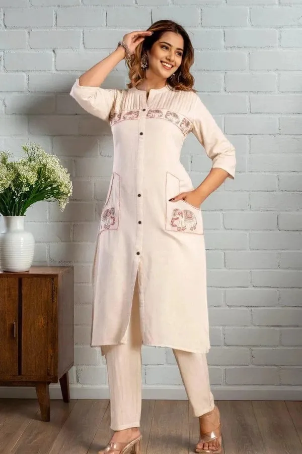 Women’s_Khadi_Cotton_Embroidered_Kurti_Pant_Set_|_Sleeveless_Office_Wear_Kurti_with_Bottom_|_Premium_Quality_Ready_to_Wear