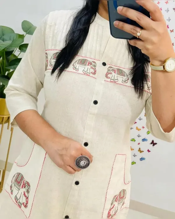 Women’s_Khadi_Cotton_Embroidered_Kurti_Pant_Set_|_Sleeveless_Office_Wear_Kurti_with_Bottom_|_Premium_Quality_Ready_to_Wear