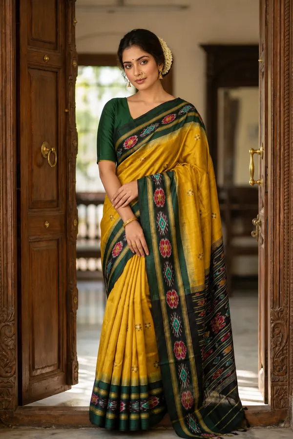 Traditional_Pochampalli_Ikkat_Designer_Print_Dolla_Silk_Saree