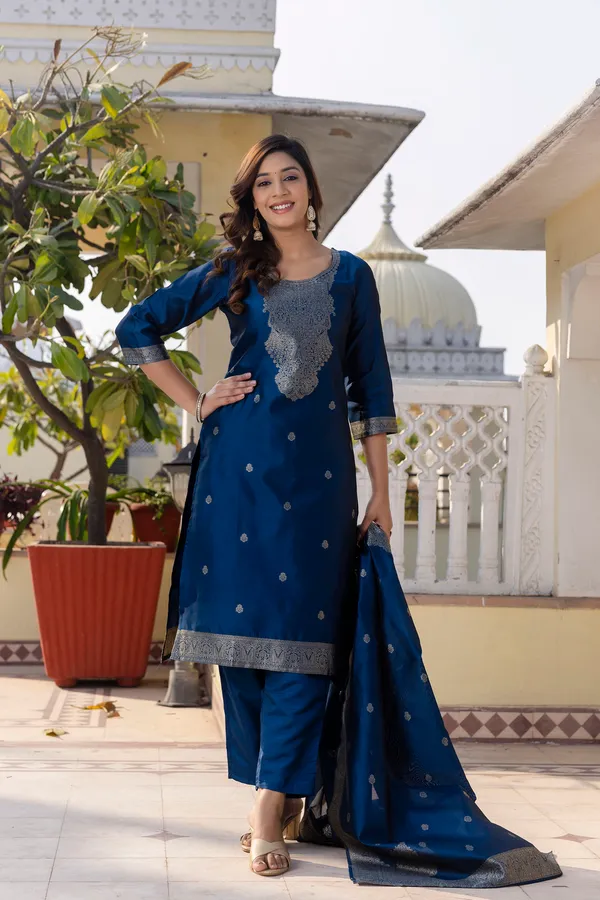 Noor_Women's_Soft_Silk_Kurta_Set_with_Poly_Silk_Bottom_&_Jacquard_Dupatta
