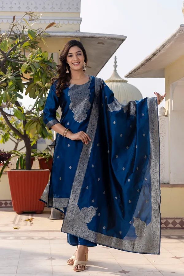 Noor_Women's_Soft_Silk_Kurta_Set_with_Poly_Silk_Bottom_&_Jacquard_Dupatta