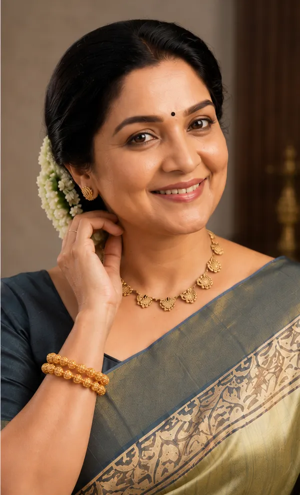 Soft_Tussar_Silk_sarees_with_Beautiful_Print_With_Attractive_Border_And_Contrast_Print_Blouse_With_Tassels_(Lunar_green)