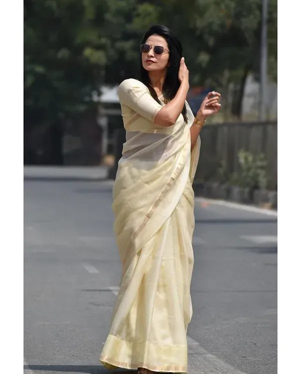 Women's_Golden_Cream_Kota_Silk_Cotton_Saree_with_Rich_Zari_Border_|_Elegant_Traditional_&_Festive_Wear_Saree