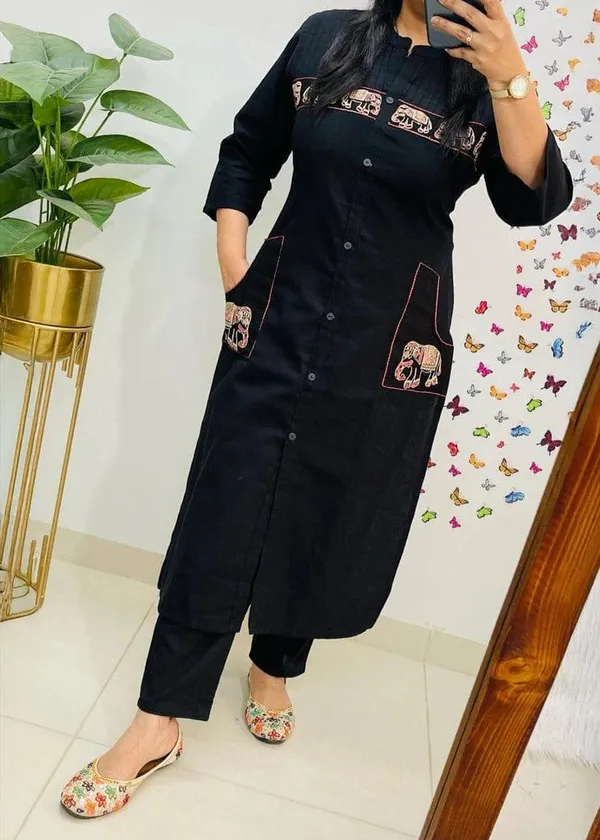 Women’s_Khadi_Cotton_Embroidered_Kurti_Pant_Set_|_Sleeveless_Office_Wear_Kurti_with_Bottom_|_Premium_Quality_Ready_to_Wear