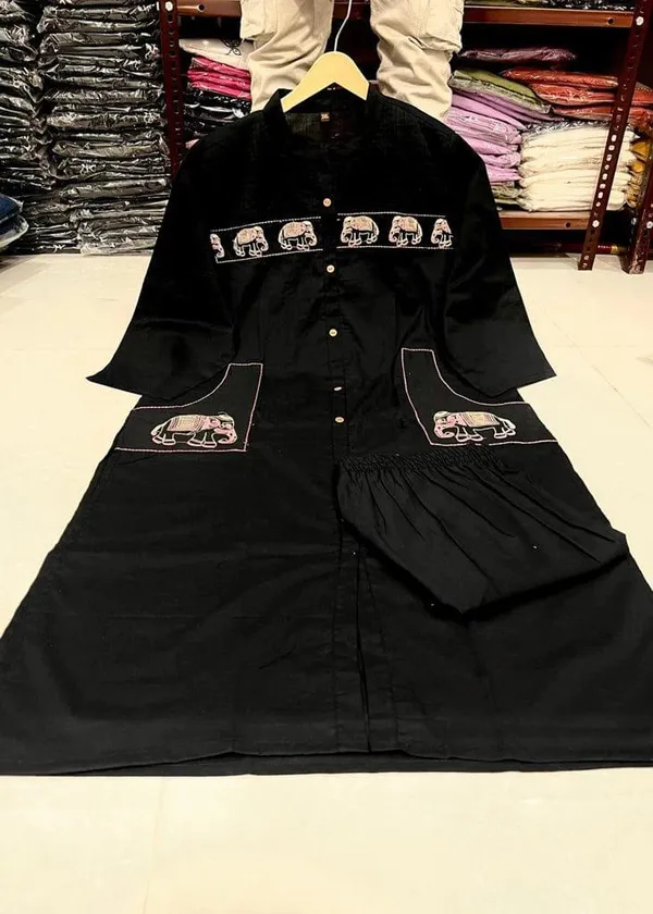 Women’s_Khadi_Cotton_Embroidered_Kurti_Pant_Set_|_Sleeveless_Office_Wear_Kurti_with_Bottom_|_Premium_Quality_Ready_to_Wear