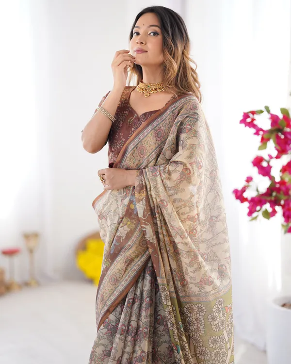 Classic_Handloom_Cotton_Saree_Featuring_Buti_and_Floral_Panel_Design_With_Unstitched_Blouse