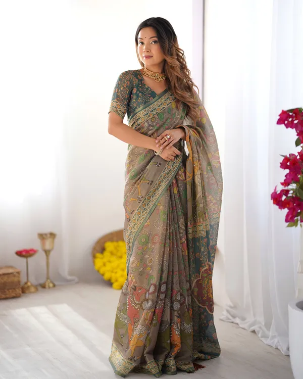Classic_Handloom_Cotton_Saree_Featuring_Buti_and_Floral_Panel_Design_With_Unstitched_Blouse