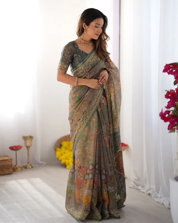 Classic_Handloom_Cotton_Saree_Featuring_Buti_and_Floral_Panel_Design_With_Unstitched_Blouse