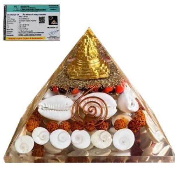 Multicolor_Laxmi_Pyramid_Original_Certified_Gomati_Chakra,_Rudraksha,_Cowrie_Kodi_Mahalaxmi_Pyramid_-_90Mm_Large_Orgone_Pyramid_With_Shree_Yantra_-_Pooja_Vastu_Items_For_Home_For_Good_Luck,_Money_&_Wealth
