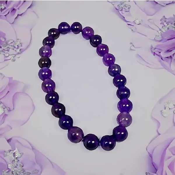 Amethyst_Tumble_Beads_Stretchable_Bracelet