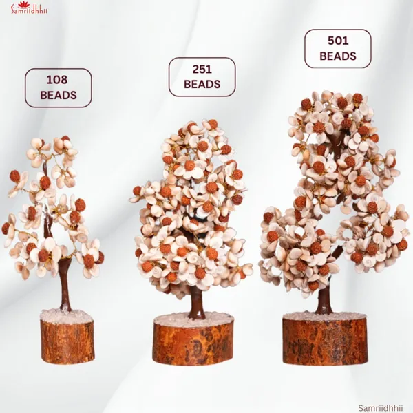 White_&_Brown_Rudraksha_Gomti_Chakra_Tree_Beads_For_Positive_Energy,_Good_Health_&_Wealth,_Good_Luck_&_Prosperity_Tree_For_Home_Decor,_Office_Table,_Living_Room,_Best_For_Gifts_(501_Beads)