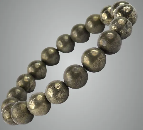 Black_Natural_Pyrite_Crystal_Tumble_Beads_Stretchable_Bracelet