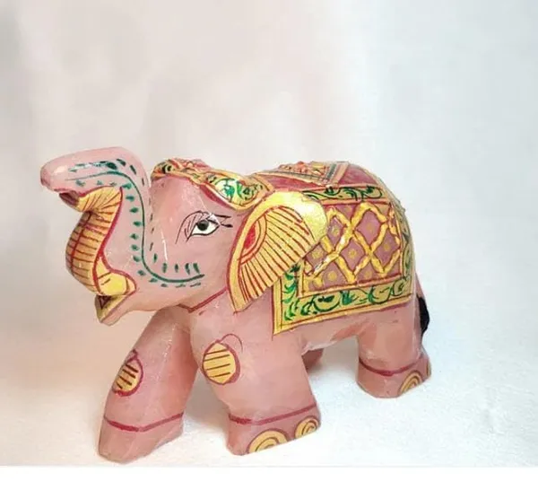 Pink_Rose_Quartz_Crystal_Elephant