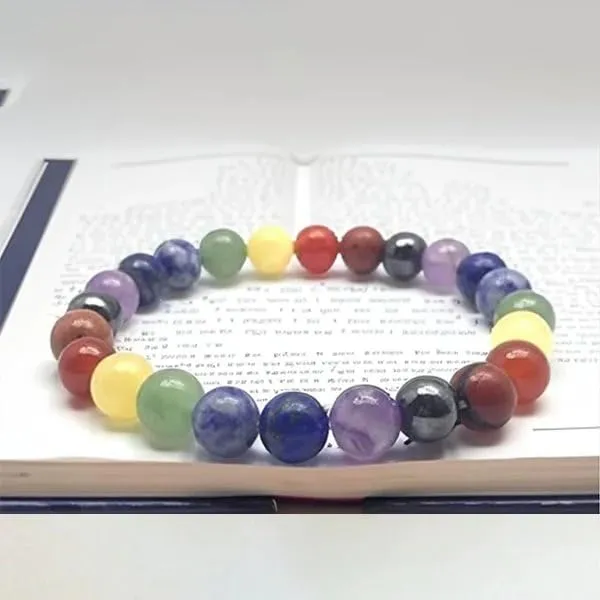 Multicolor_Seven_Chakra_Tumble_Beads_Stretchable_Bracelet