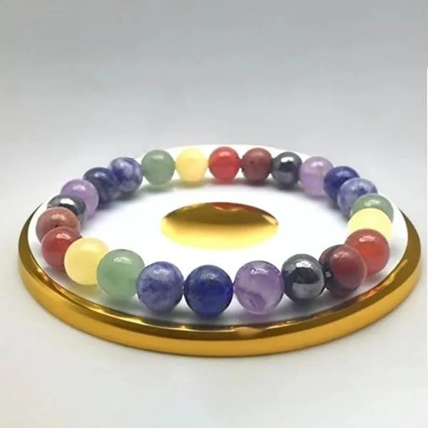 Multicolor_Seven_Chakra_Tumble_Beads_Stretchable_Bracelet