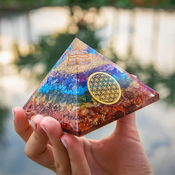 Multicolour_7_Chakra_Pyramid/Seven_Chakra_Crystal_Pyramid_For_Vastu_Correction,_Home_&_Office/Brings_Wealth,_Health,_Good_Luck,_Prosperity,_Positivity_&_Chakra_Healing_(4_Inch)