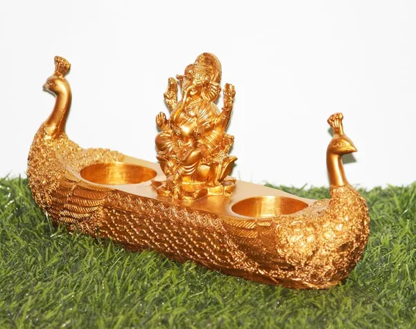 Gold_Peacock_Diya_Stand_|_Multicolor_Stonework_Traditional_Handcrafted_Annapakshi_Floral_Diya_Stand_|_Home_Decor/Gift_Item_|_7_Inches