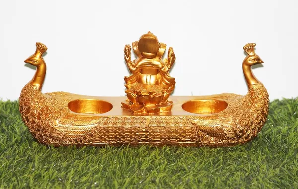Gold_Peacock_Diya_Stand_|_Multicolor_Stonework_Traditional_Handcrafted_Annapakshi_Floral_Diya_Stand_|_Home_Decor/Gift_Item_|_7_Inches
