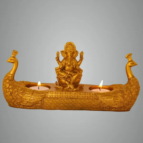 Gold_Peacock_Diya_Stand_|_Multicolor_Stonework_Traditional_Handcrafted_Annapakshi_Floral_Diya_Stand_|_Home_Decor/Gift_Item_|_7_Inches