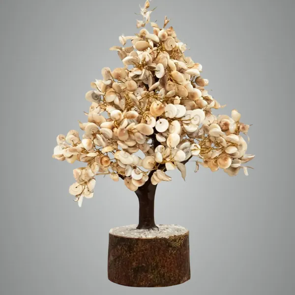 White_Gomati_Chakra_Tree_|_Shell_Crystal_Tree_For_Vastu,_Positive_Energy_|_Handmade_Feng_Shui_Tree_With_Wooden_Base_|_Seashell_Gem_Tree_For_Gift,_Meditation_&_Decoration_(500_Beads)
