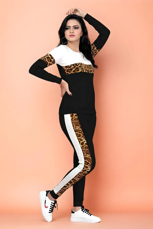 Multicolor_Cotton_Blend_Animal_Print_Regular_Track_Suit_For_Women