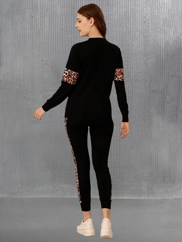 Black_&_Brown_Cotton_Blend_Animal_Print_Regular_Track_Suit_For_Women