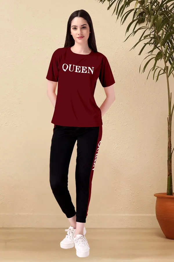 Maroon_&_Black_Cotton_Blend_Striped_Regular_Track_Suit_For_Women