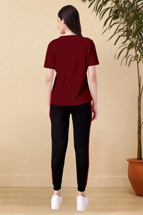 Maroon_&_Black_Cotton_Blend_Striped_Regular_Track_Suit_For_Women