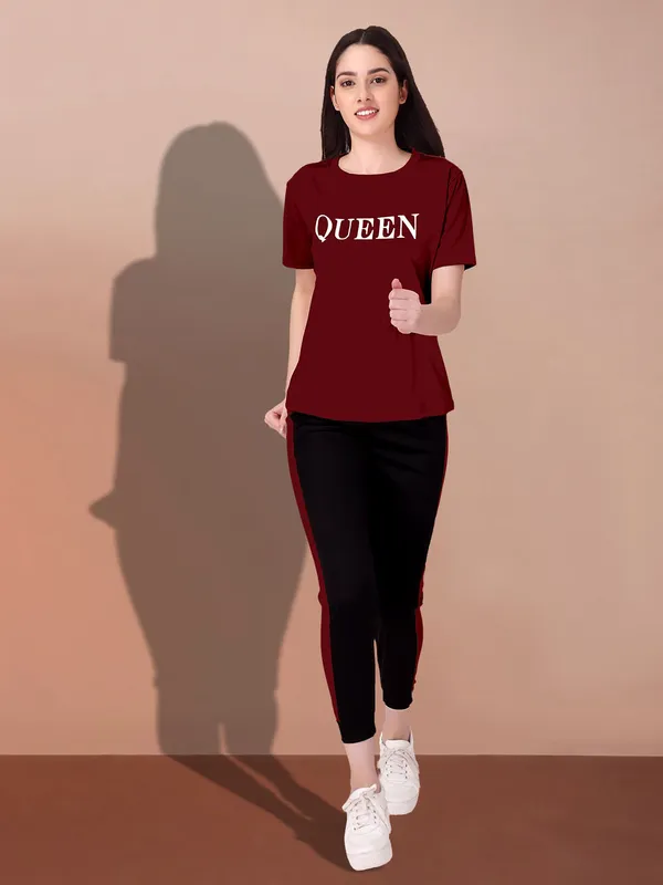Maroon_&_Black_Cotton_Blend_Printed_Regular_Track_Suit_For_Women